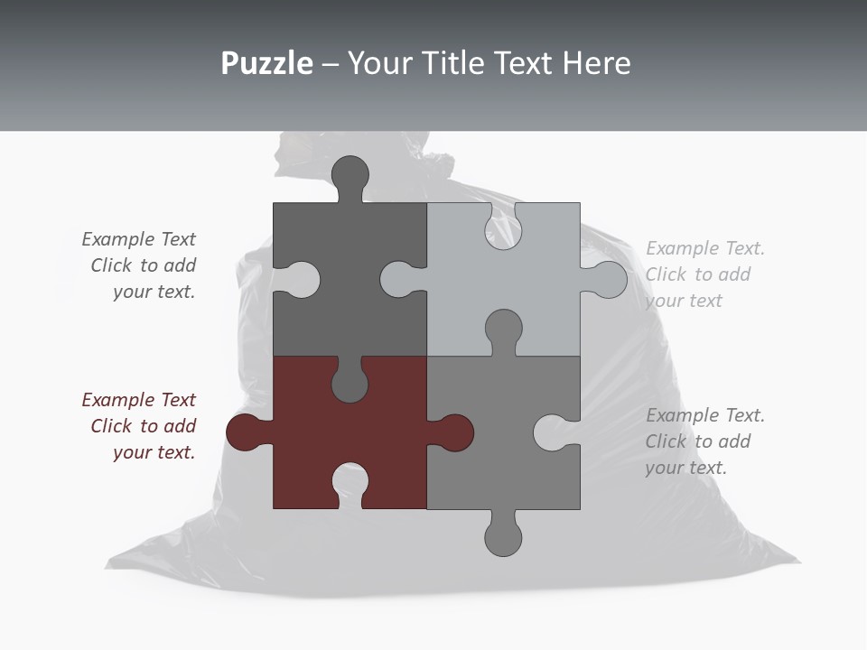 A Black Trash Bag With A Name Tag On It PowerPoint Template