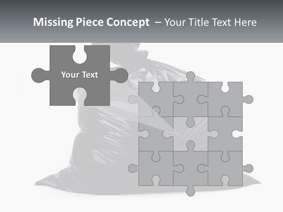 A Black Trash Bag With A Name Tag On It PowerPoint Template