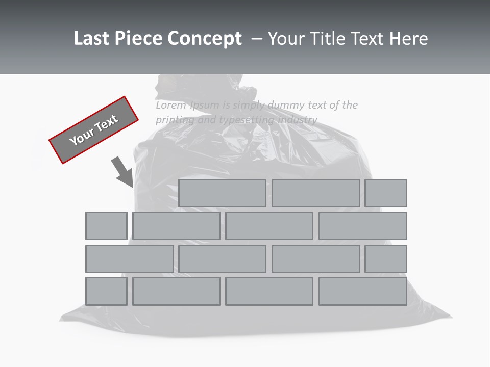 A Black Trash Bag With A Name Tag On It PowerPoint Template