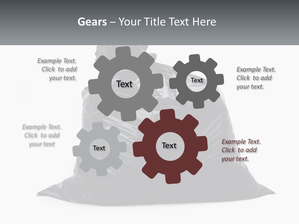 A Black Trash Bag With A Name Tag On It PowerPoint Template