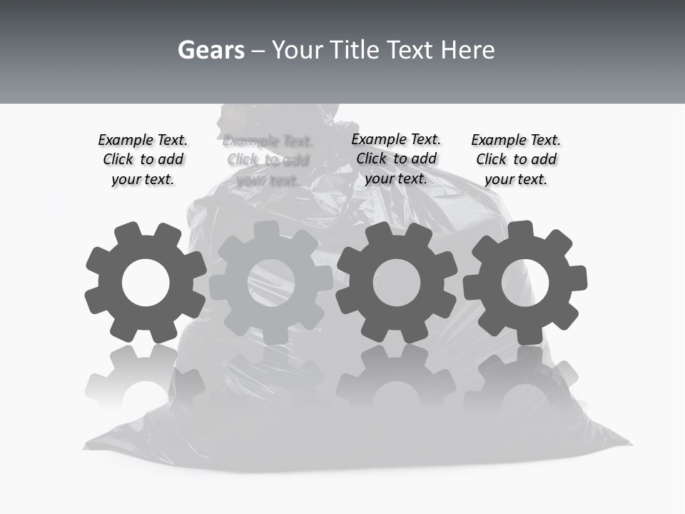 A Black Trash Bag With A Name Tag On It PowerPoint Template