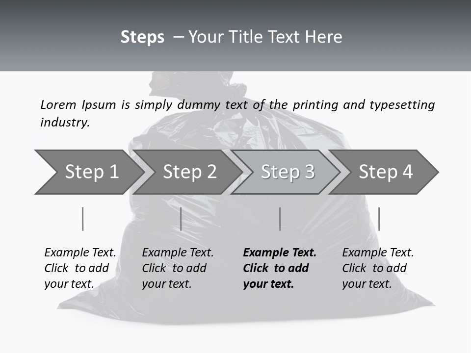 A Black Trash Bag With A Name Tag On It PowerPoint Template