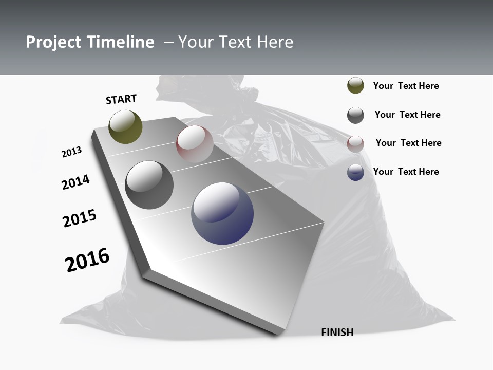 A Black Trash Bag With A Name Tag On It PowerPoint Template
