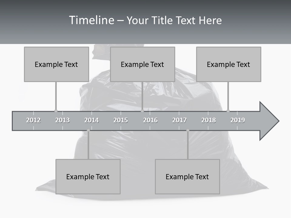 A Black Trash Bag With A Name Tag On It PowerPoint Template