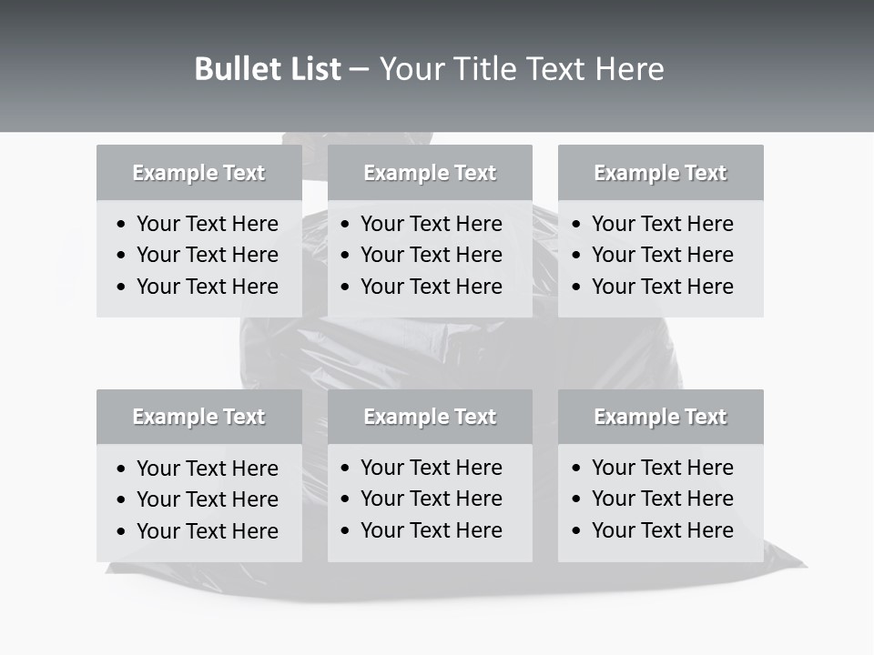 A Black Trash Bag With A Name Tag On It PowerPoint Template