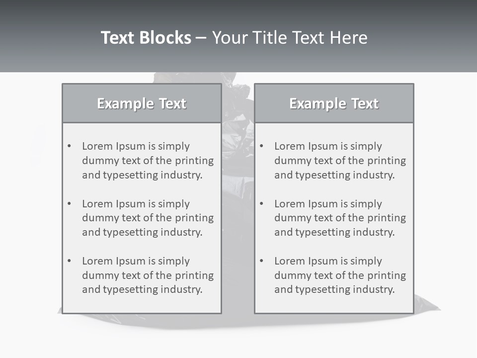 A Black Trash Bag With A Name Tag On It PowerPoint Template