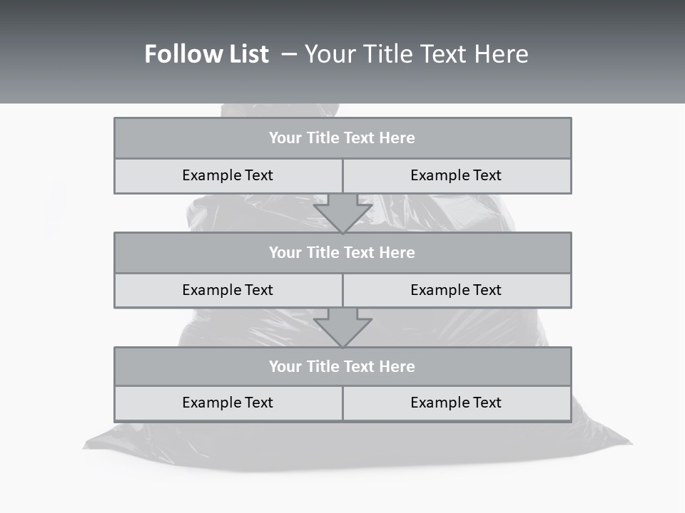 A Black Trash Bag With A Name Tag On It PowerPoint Template