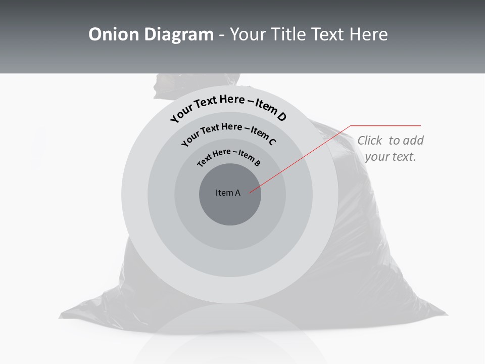 A Black Trash Bag With A Name Tag On It PowerPoint Template