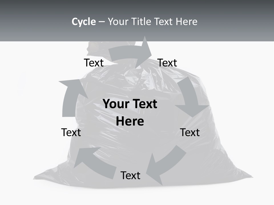 A Black Trash Bag With A Name Tag On It PowerPoint Template