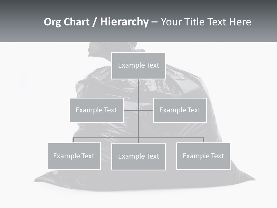 A Black Trash Bag With A Name Tag On It PowerPoint Template