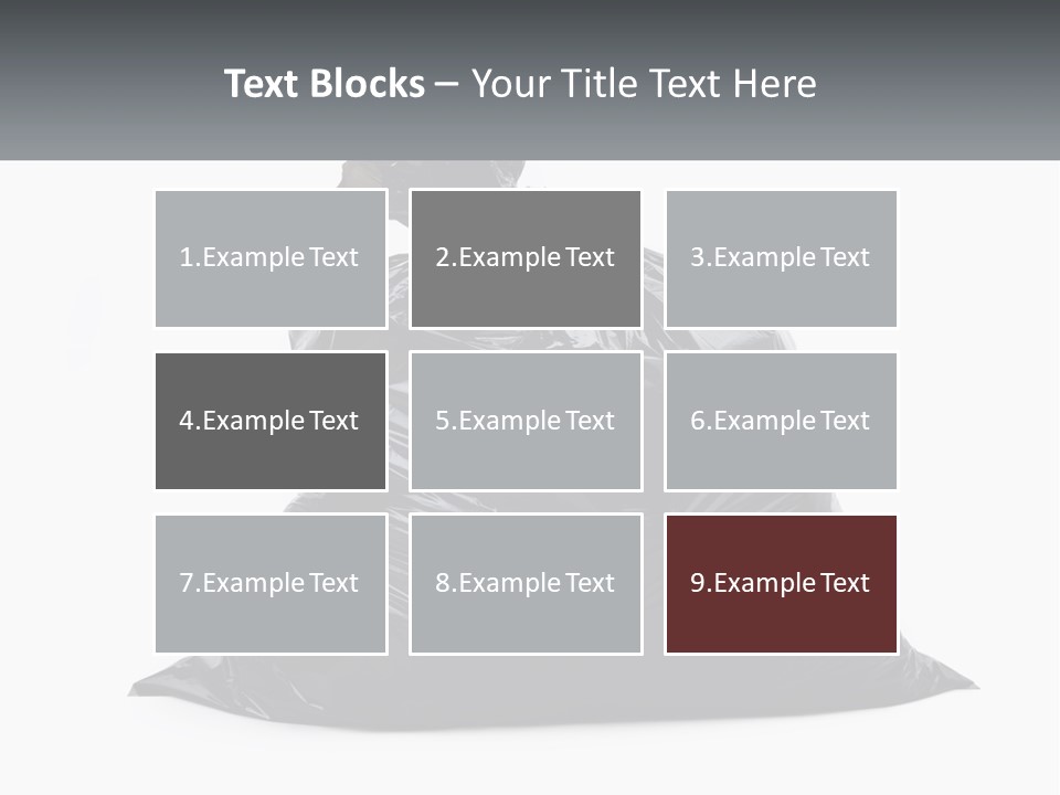 A Black Trash Bag With A Name Tag On It PowerPoint Template