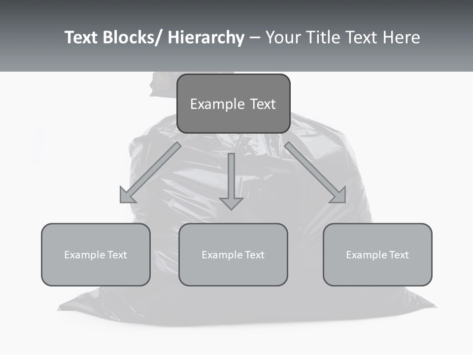 A Black Trash Bag With A Name Tag On It PowerPoint Template