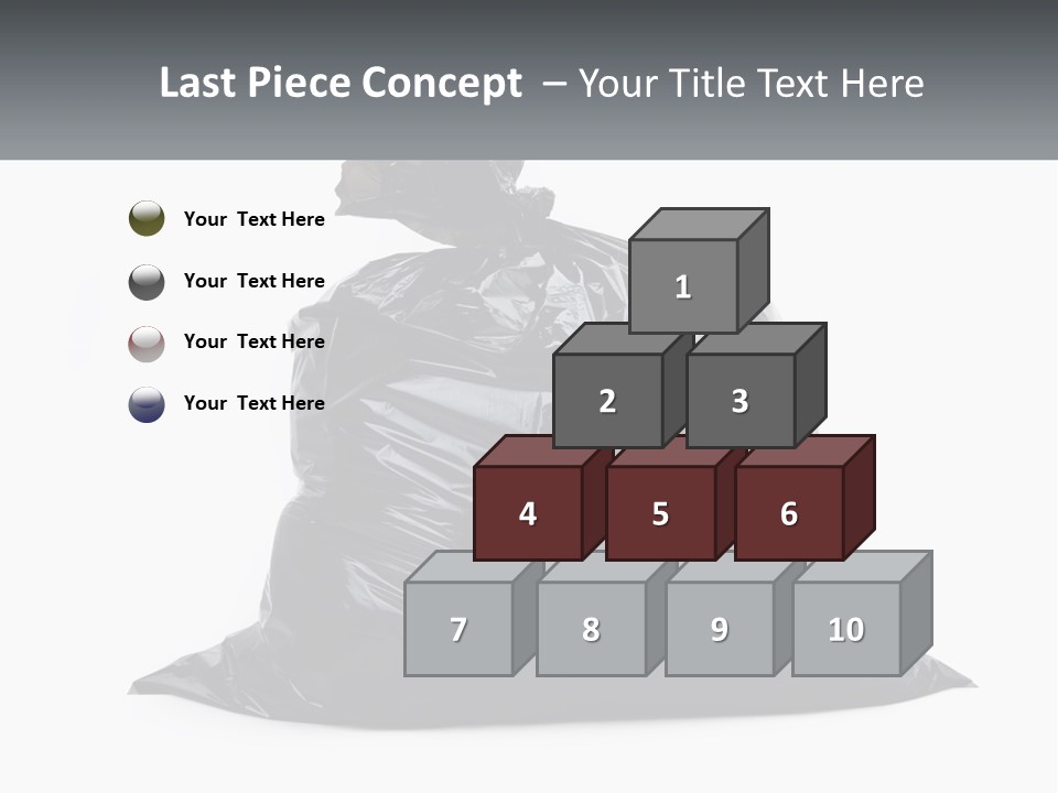 A Black Trash Bag With A Name Tag On It PowerPoint Template