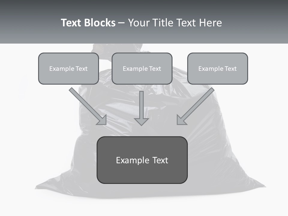 A Black Trash Bag With A Name Tag On It PowerPoint Template