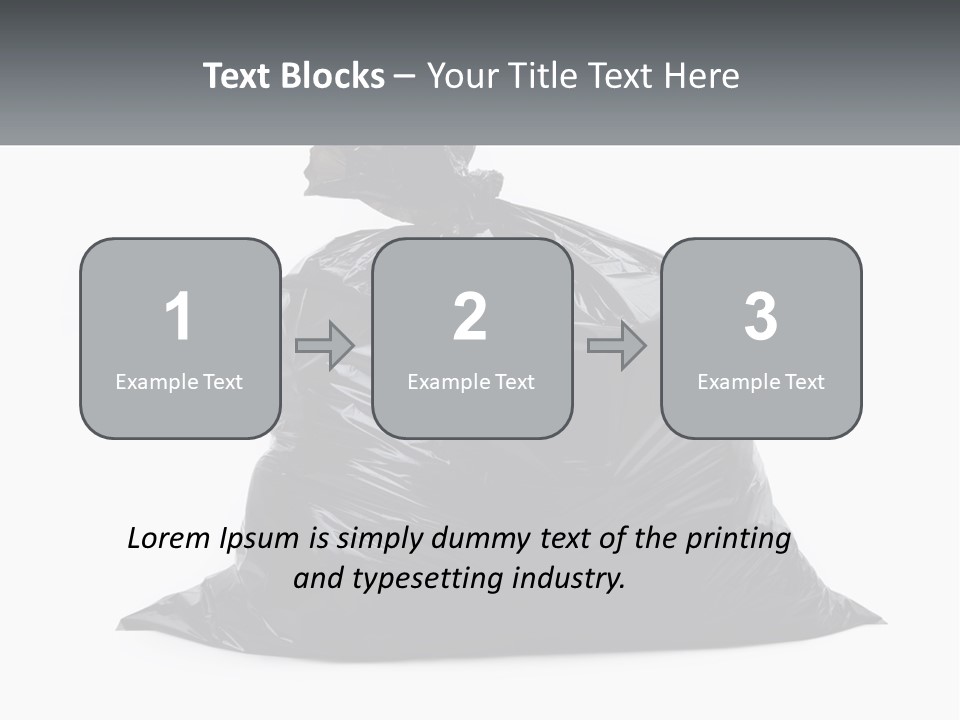 A Black Trash Bag With A Name Tag On It PowerPoint Template