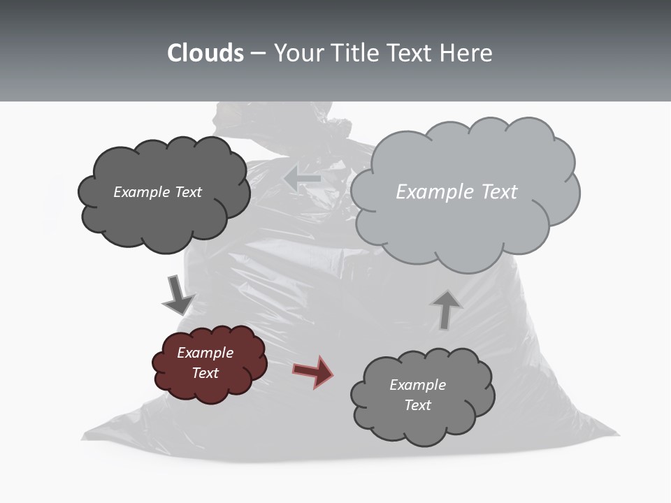 A Black Trash Bag With A Name Tag On It PowerPoint Template