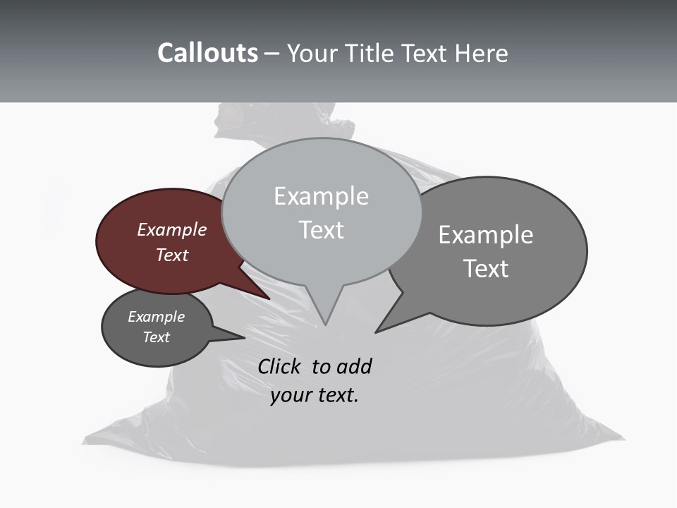 A Black Trash Bag With A Name Tag On It PowerPoint Template