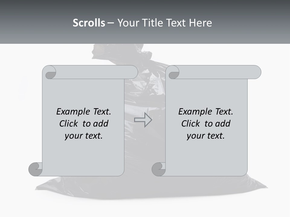 A Black Trash Bag With A Name Tag On It PowerPoint Template