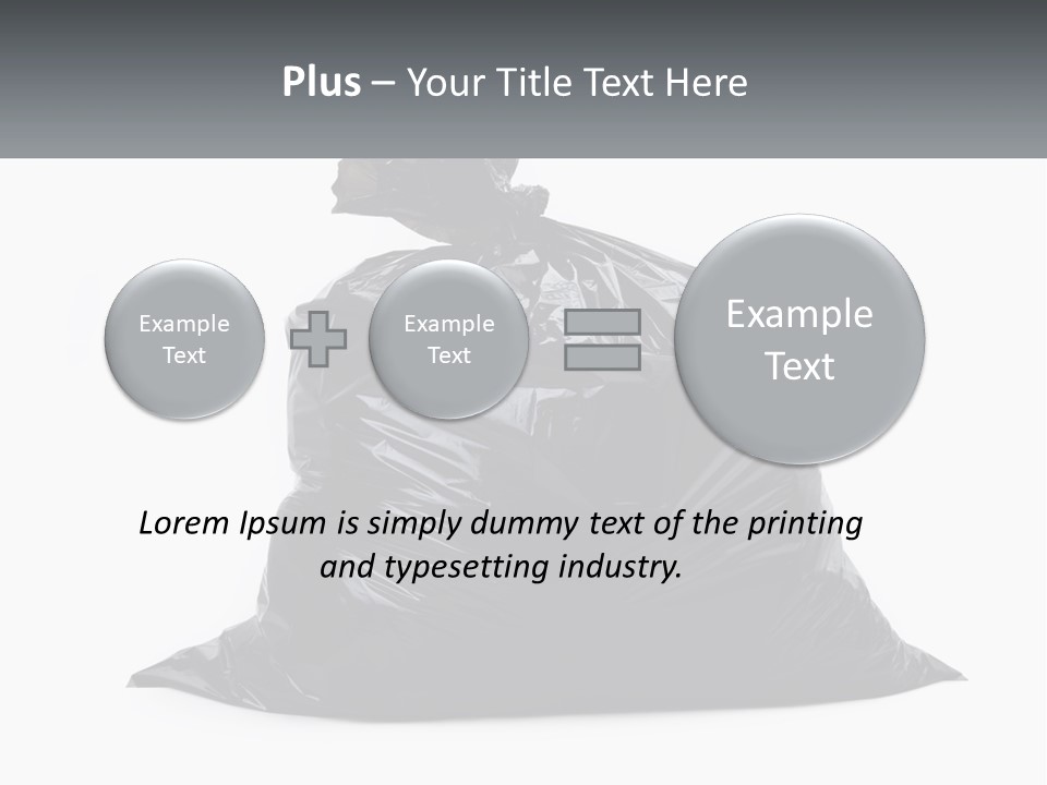 A Black Trash Bag With A Name Tag On It PowerPoint Template