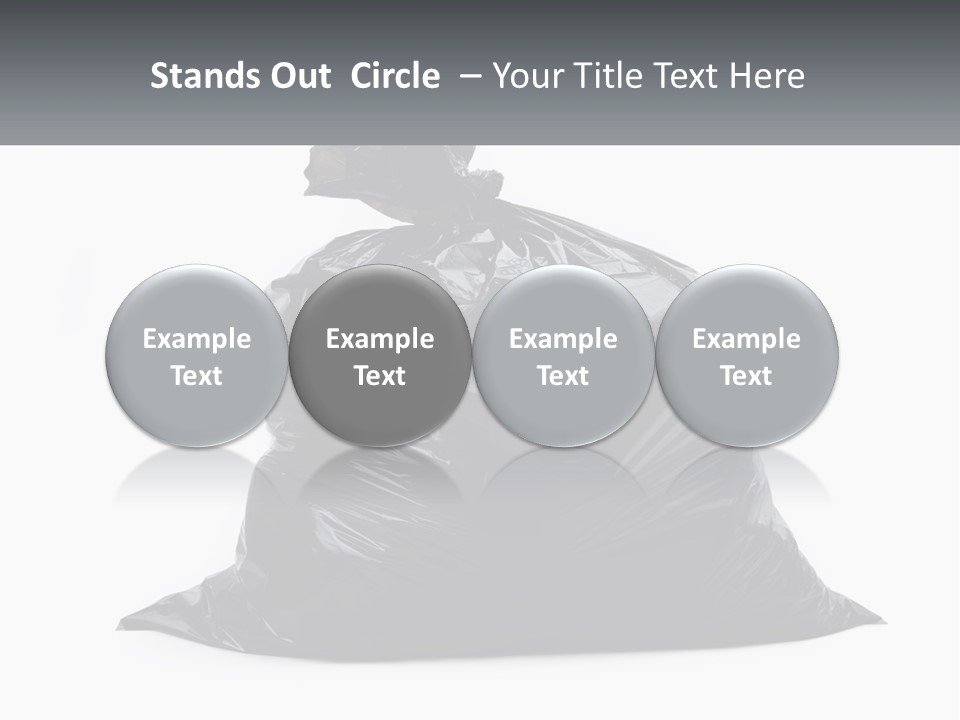 A Black Trash Bag With A Name Tag On It PowerPoint Template