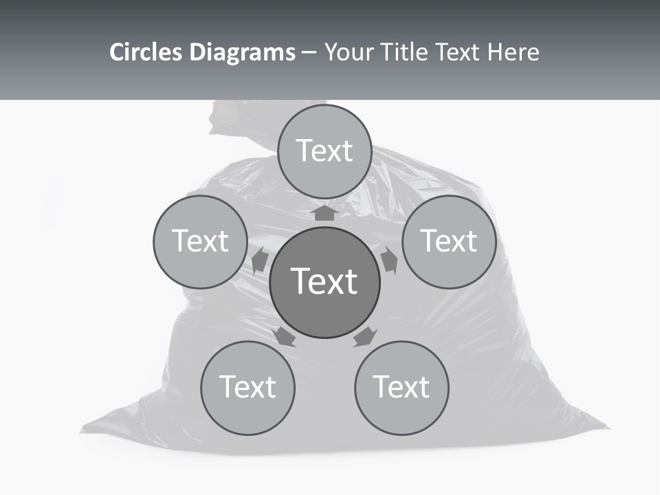 A Black Trash Bag With A Name Tag On It PowerPoint Template