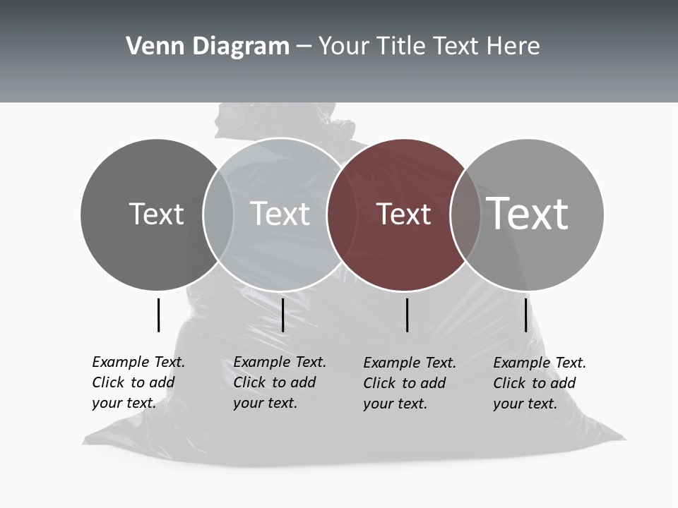 A Black Trash Bag With A Name Tag On It PowerPoint Template