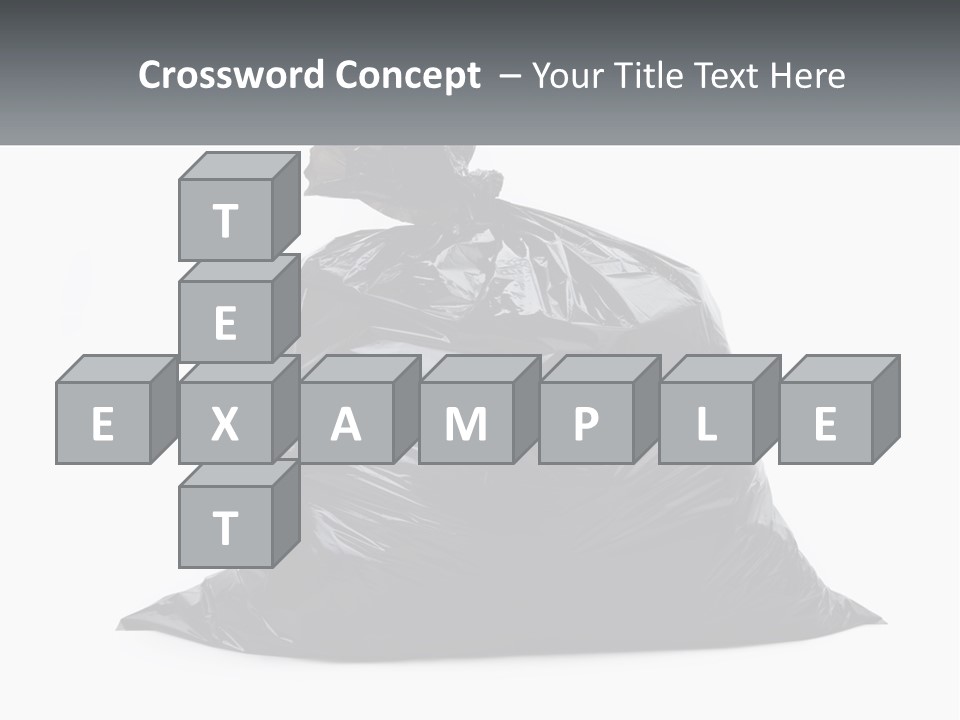 A Black Trash Bag With A Name Tag On It PowerPoint Template