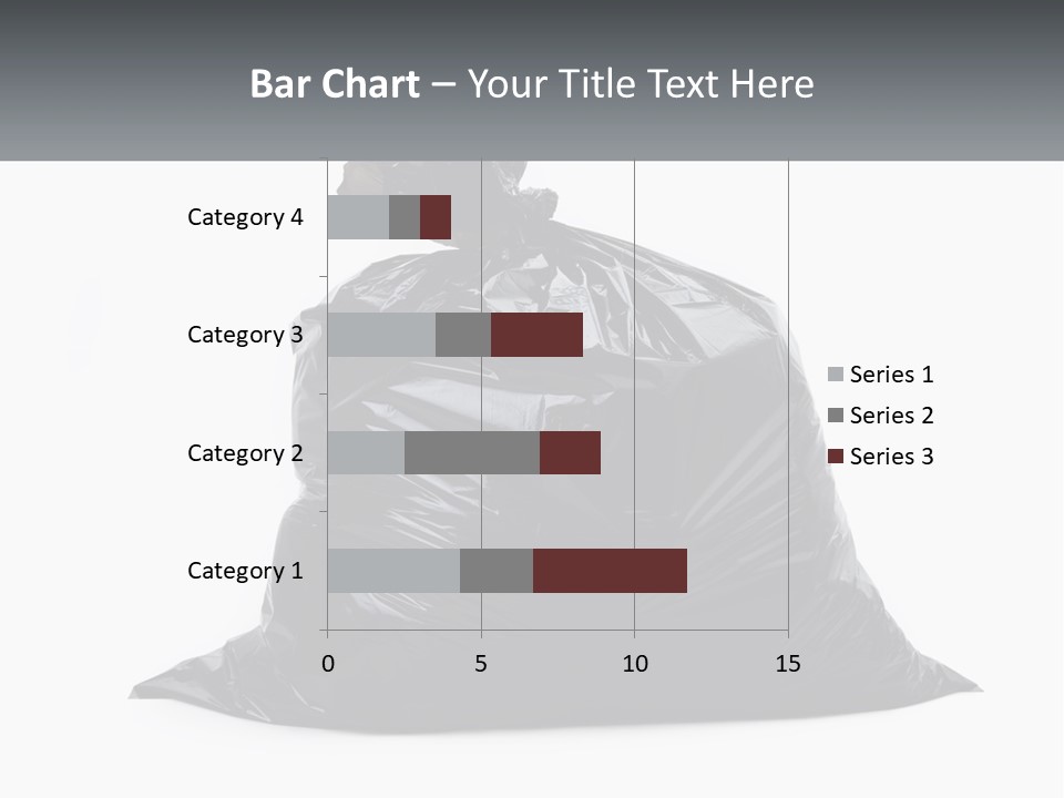 A Black Trash Bag With A Name Tag On It PowerPoint Template