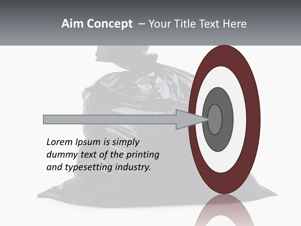 A Black Trash Bag With A Name Tag On It PowerPoint Template