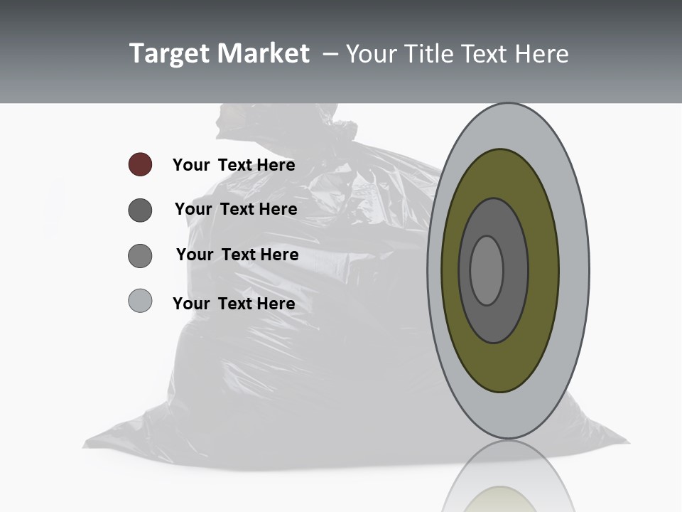 A Black Trash Bag With A Name Tag On It PowerPoint Template