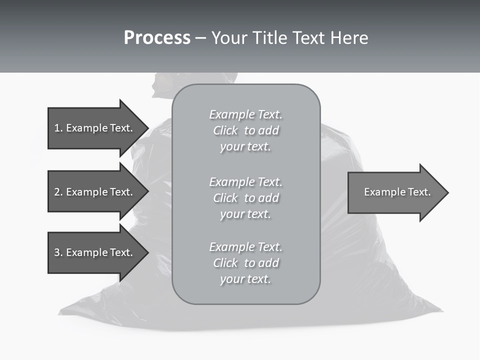 A Black Trash Bag With A Name Tag On It PowerPoint Template