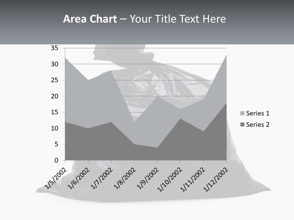A Black Trash Bag With A Name Tag On It PowerPoint Template