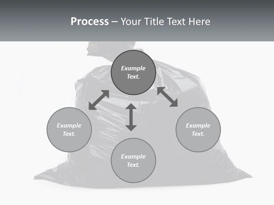 A Black Trash Bag With A Name Tag On It PowerPoint Template