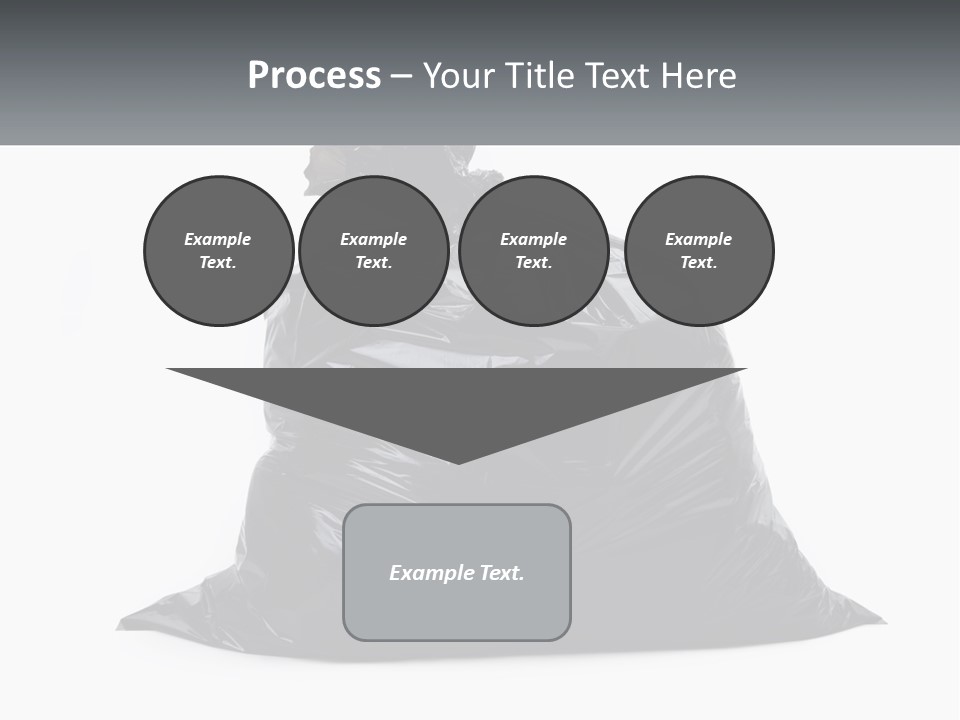 A Black Trash Bag With A Name Tag On It PowerPoint Template