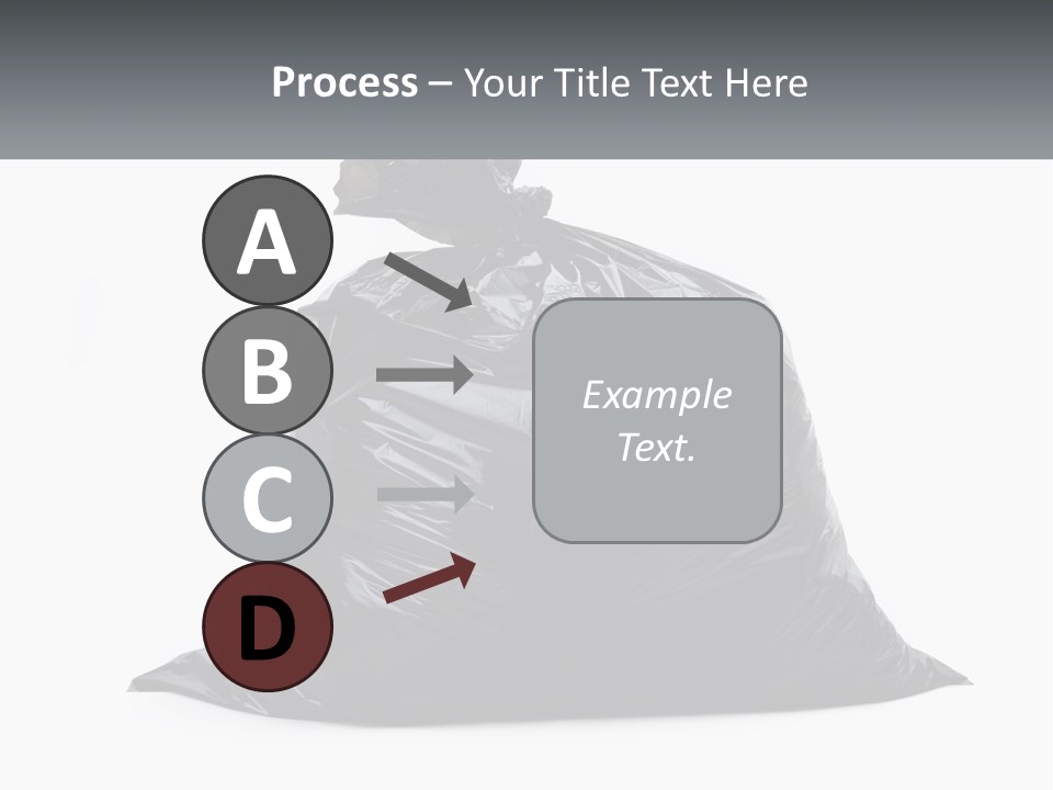 A Black Trash Bag With A Name Tag On It PowerPoint Template