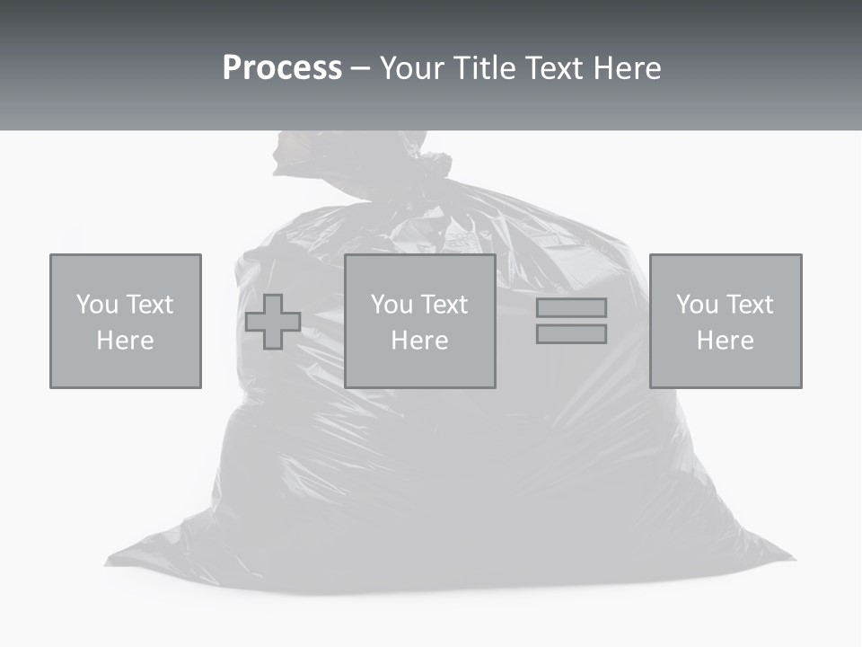 A Black Trash Bag With A Name Tag On It PowerPoint Template