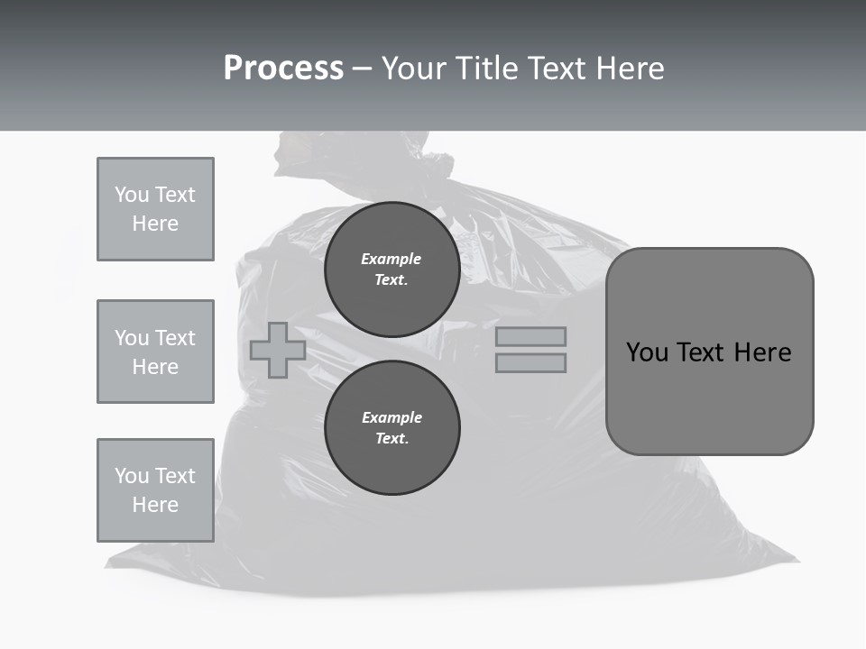 A Black Trash Bag With A Name Tag On It PowerPoint Template