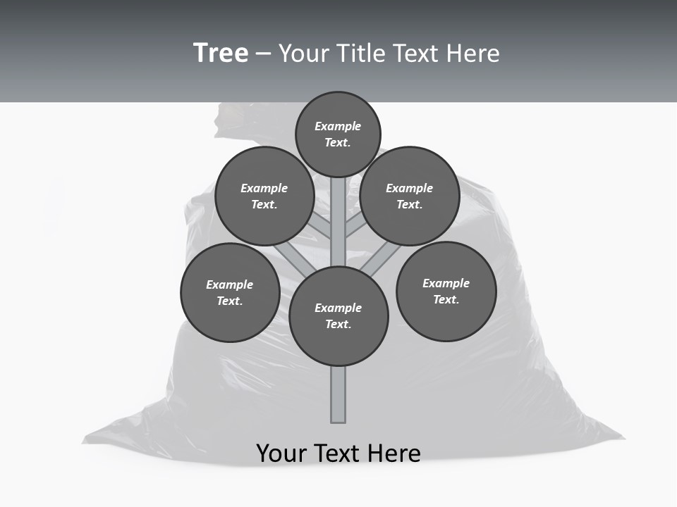 A Black Trash Bag With A Name Tag On It PowerPoint Template