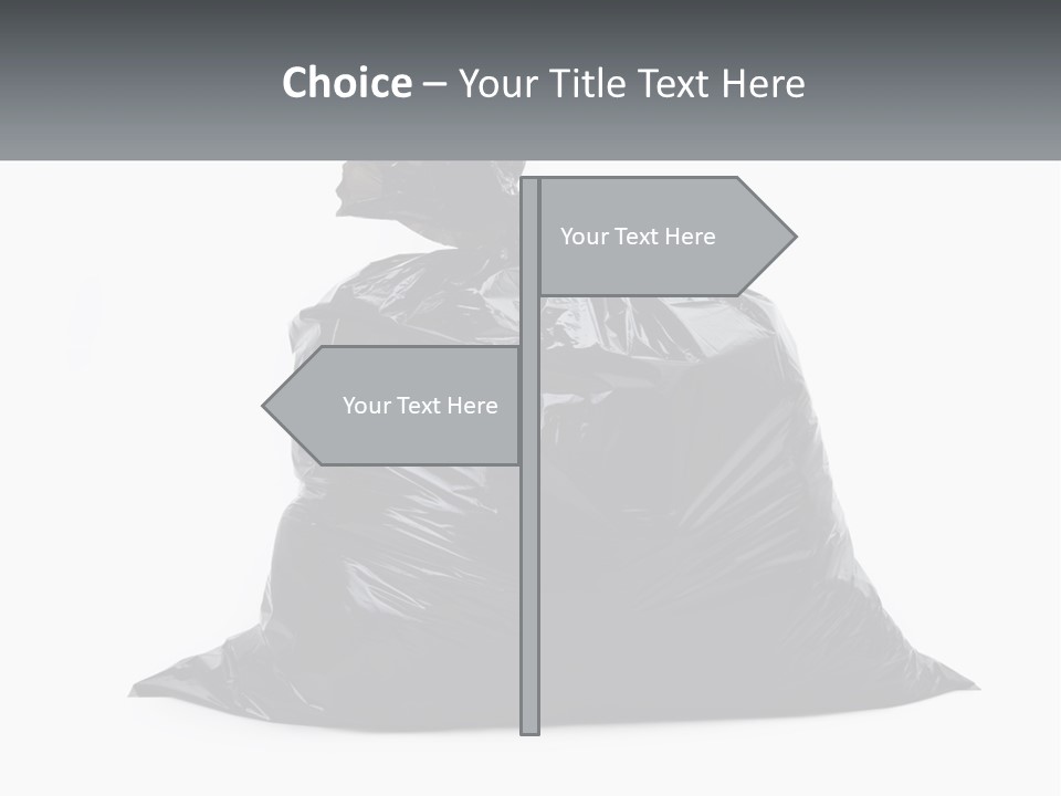 A Black Trash Bag With A Name Tag On It PowerPoint Template