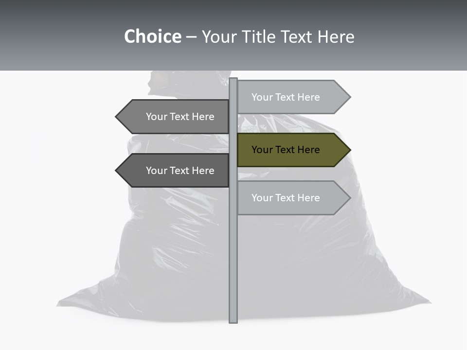 A Black Trash Bag With A Name Tag On It PowerPoint Template
