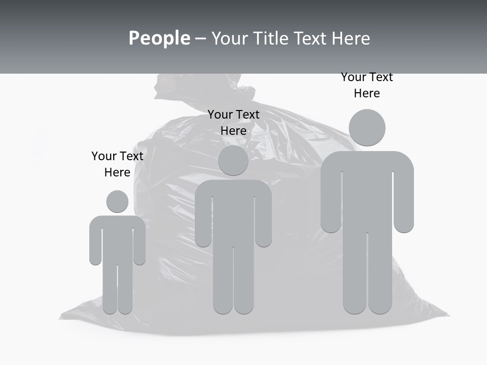 A Black Trash Bag With A Name Tag On It PowerPoint Template