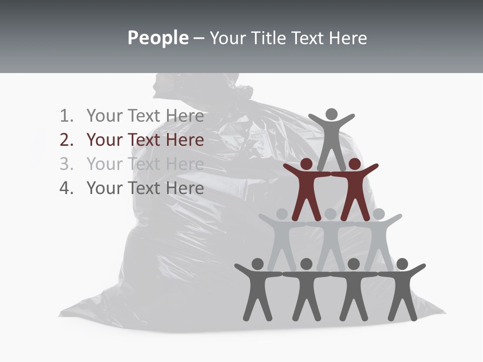 A Black Trash Bag With A Name Tag On It PowerPoint Template