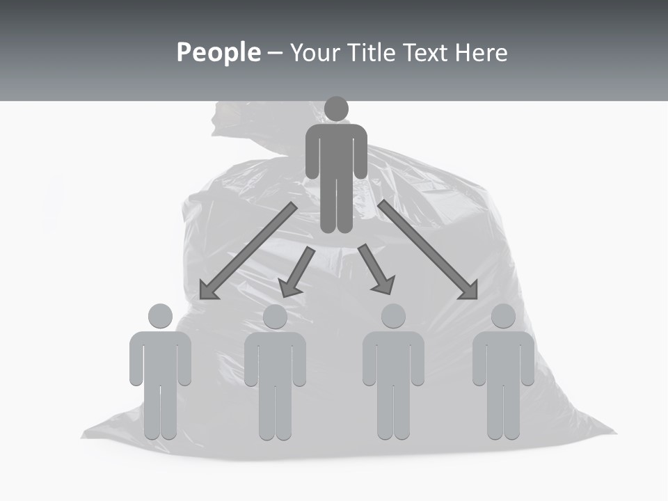 A Black Trash Bag With A Name Tag On It PowerPoint Template