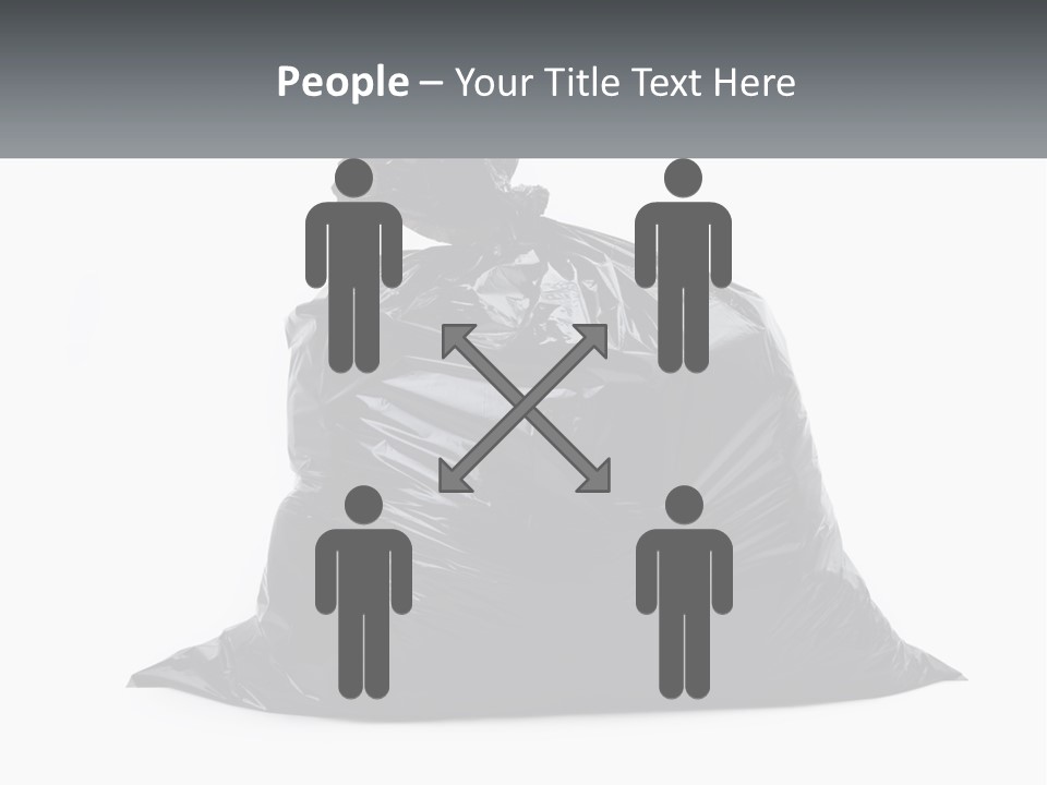 A Black Trash Bag With A Name Tag On It PowerPoint Template