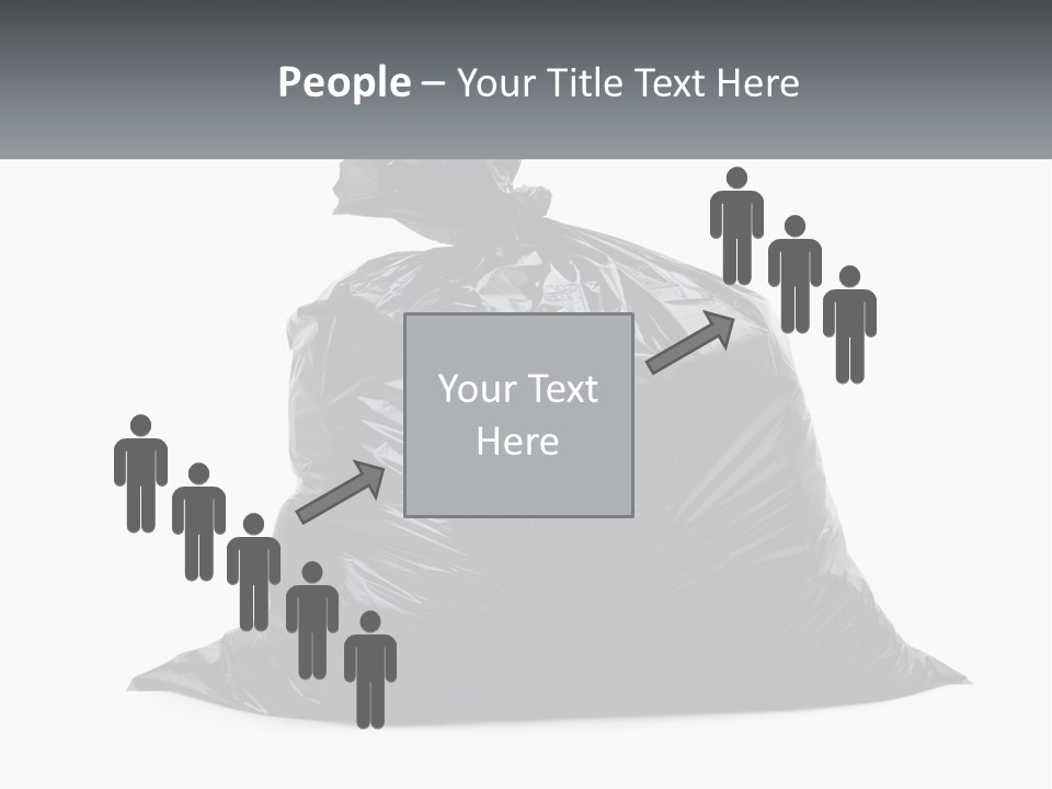 A Black Trash Bag With A Name Tag On It PowerPoint Template