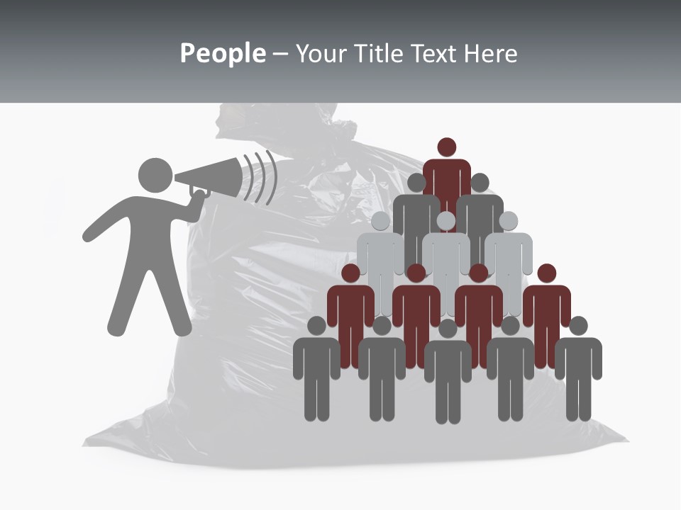 A Black Trash Bag With A Name Tag On It PowerPoint Template