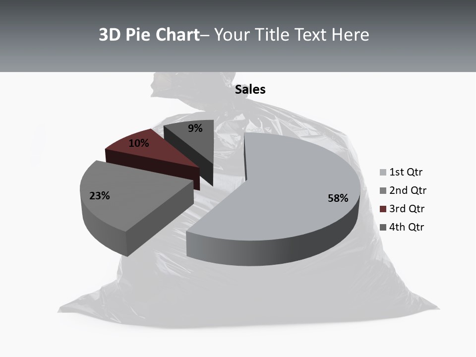 A Black Trash Bag With A Name Tag On It PowerPoint Template