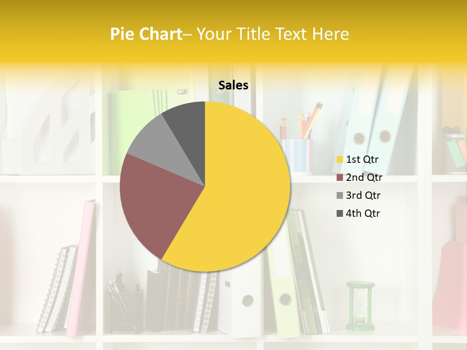 A Book Shelf Filled With Binders And Folders PowerPoint Template