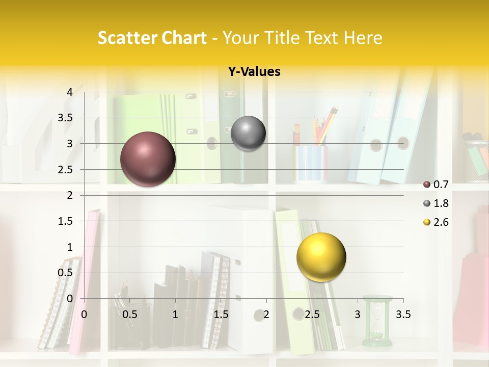 A Book Shelf Filled With Binders And Folders PowerPoint Template