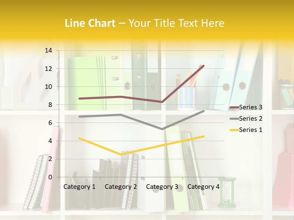 A Book Shelf Filled With Binders And Folders PowerPoint Template
